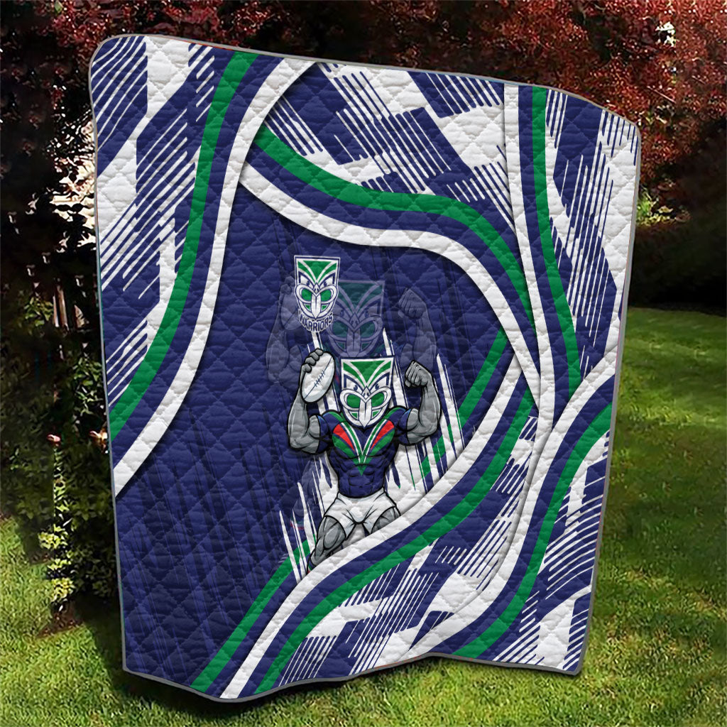 New Zealand Warriors Rugby Mascot Quilt Fierce Athlete Graphic in Sports Style