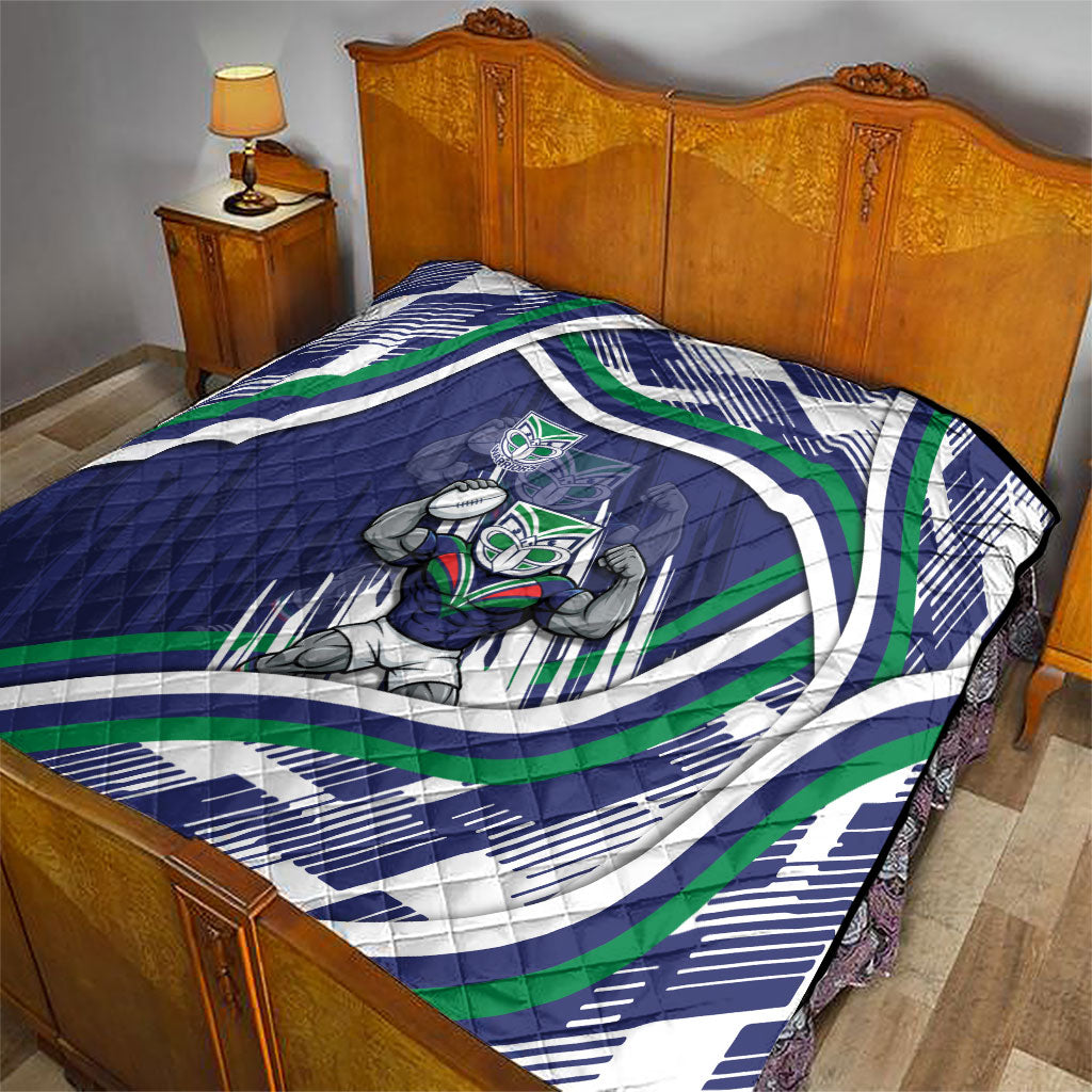 New Zealand Warriors Rugby Mascot Quilt Fierce Athlete Graphic in Sports Style