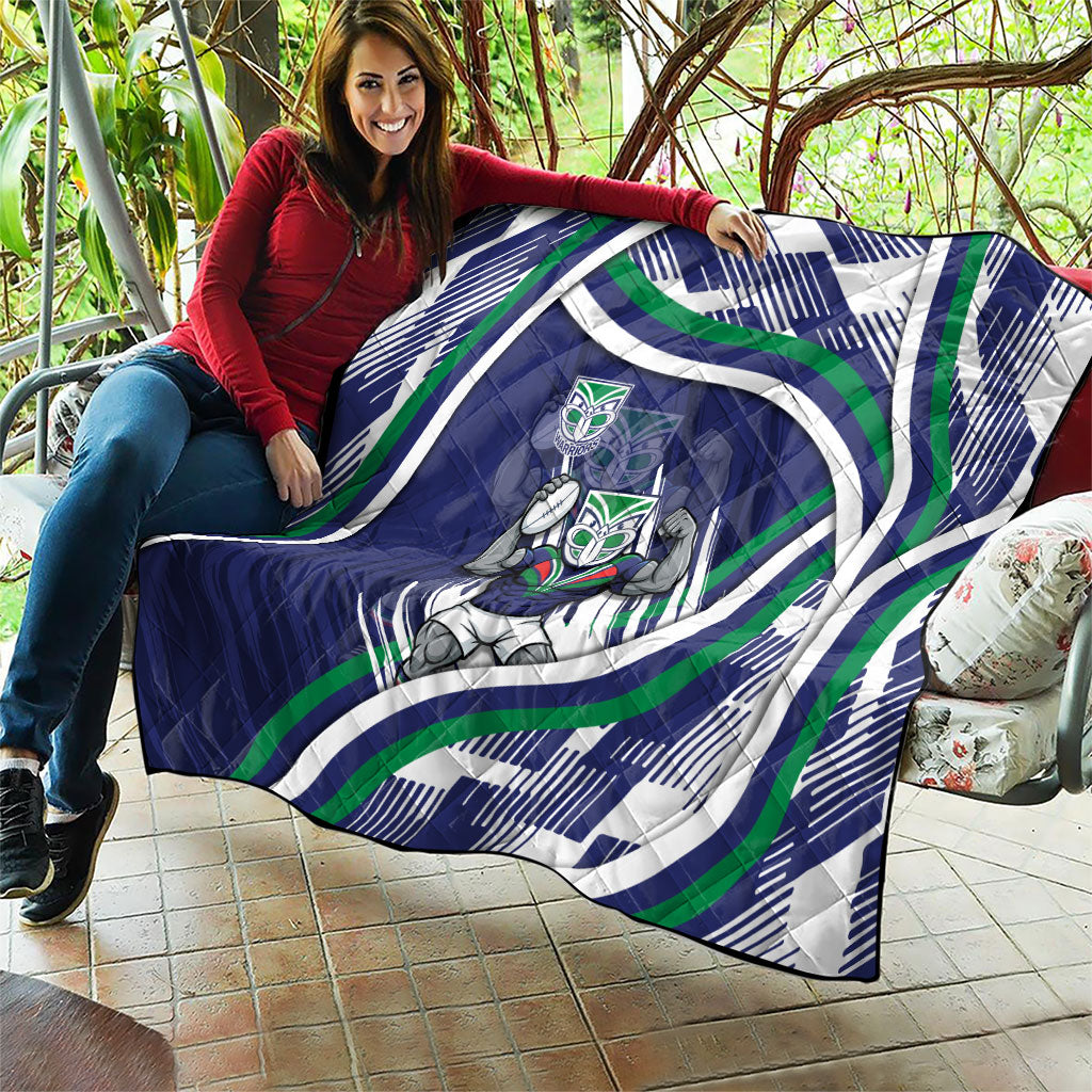 New Zealand Warriors Rugby Mascot Quilt Fierce Athlete Graphic in Sports Style