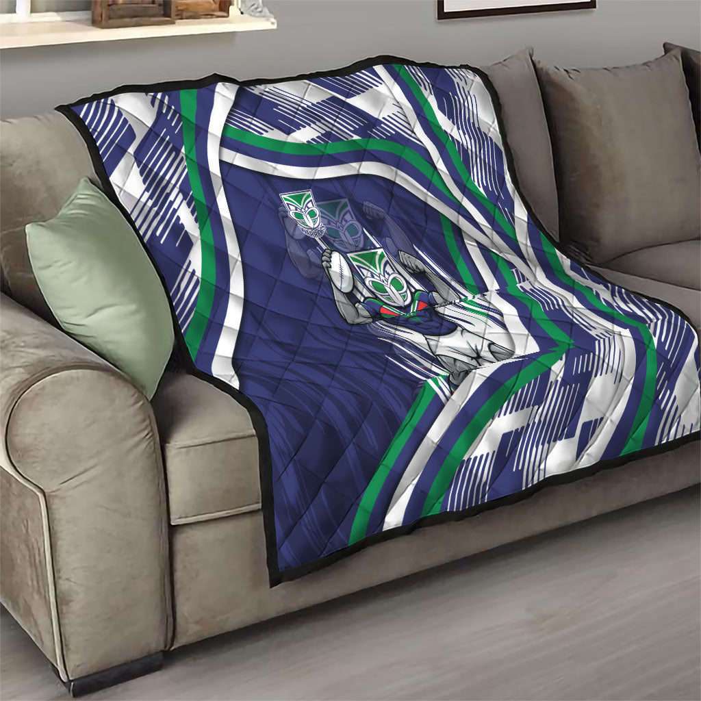 New Zealand Warriors Rugby Mascot Quilt Fierce Athlete Graphic in Sports Style