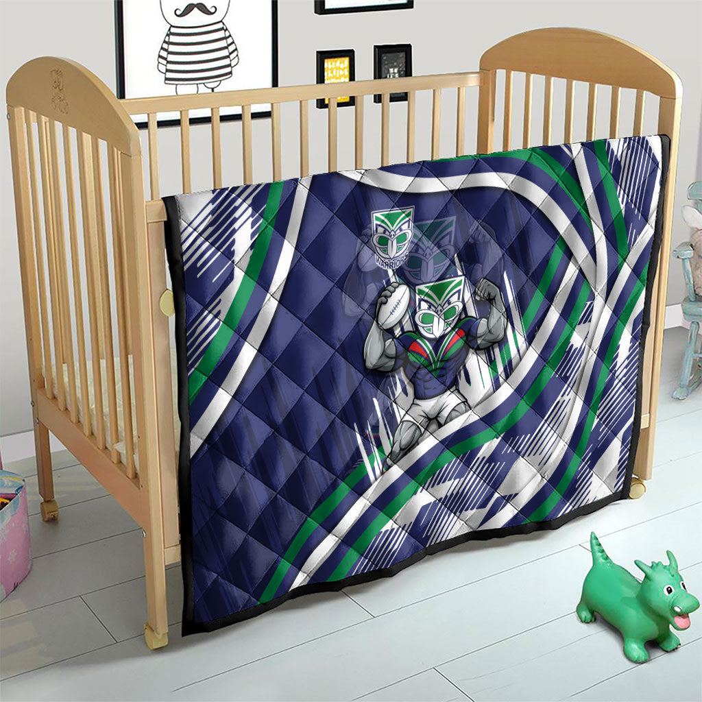New Zealand Warriors Rugby Mascot Quilt Fierce Athlete Graphic in Sports Style