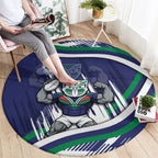New Zealand Warriors Rugby Mascot Round Carpet Fierce Athlete Graphic in Sports Style