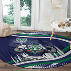 New Zealand Warriors Rugby Mascot Round Carpet Fierce Athlete Graphic in Sports Style