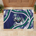 New Zealand Warriors Rugby Mascot Rubber Doormat Fierce Athlete Graphic in Sports Style