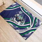 New Zealand Warriors Rugby Mascot Rubber Doormat Fierce Athlete Graphic in Sports Style