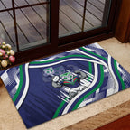 New Zealand Warriors Rugby Mascot Rubber Doormat Fierce Athlete Graphic in Sports Style