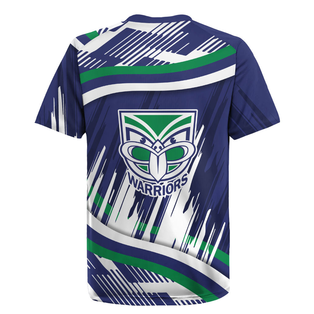 New Zealand Warriors Rugby Mascot Rugby Jersey Fierce Athlete Graphic in Sports Style
