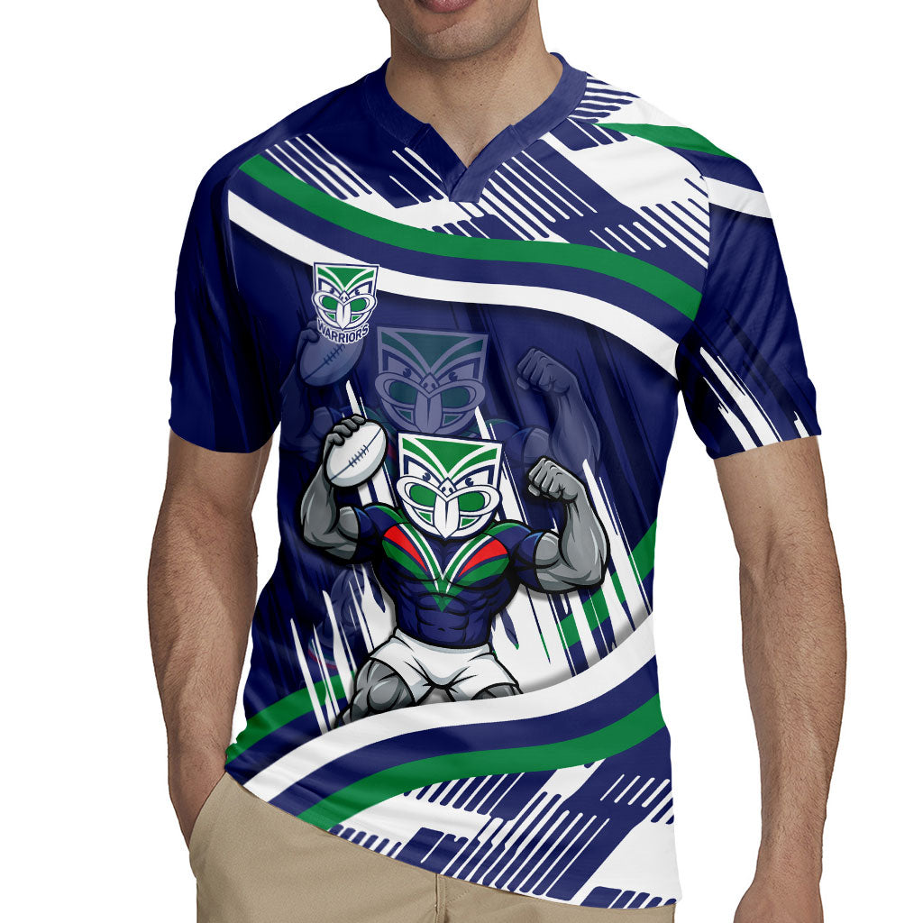 New Zealand Warriors Rugby Mascot Rugby Jersey Fierce Athlete Graphic in Sports Style