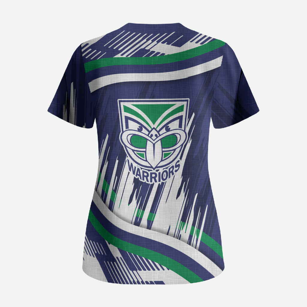 New Zealand Warriors Rugby Mascot Scrub Top Fierce Athlete Graphic in Sports Style