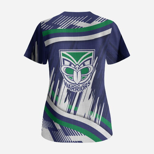 New Zealand Warriors Rugby Mascot Scrub Top Fierce Athlete Graphic in Sports Style