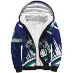 New Zealand Warriors Rugby Mascot Sherpa Hoodie Fierce Athlete Graphic in Sports Style