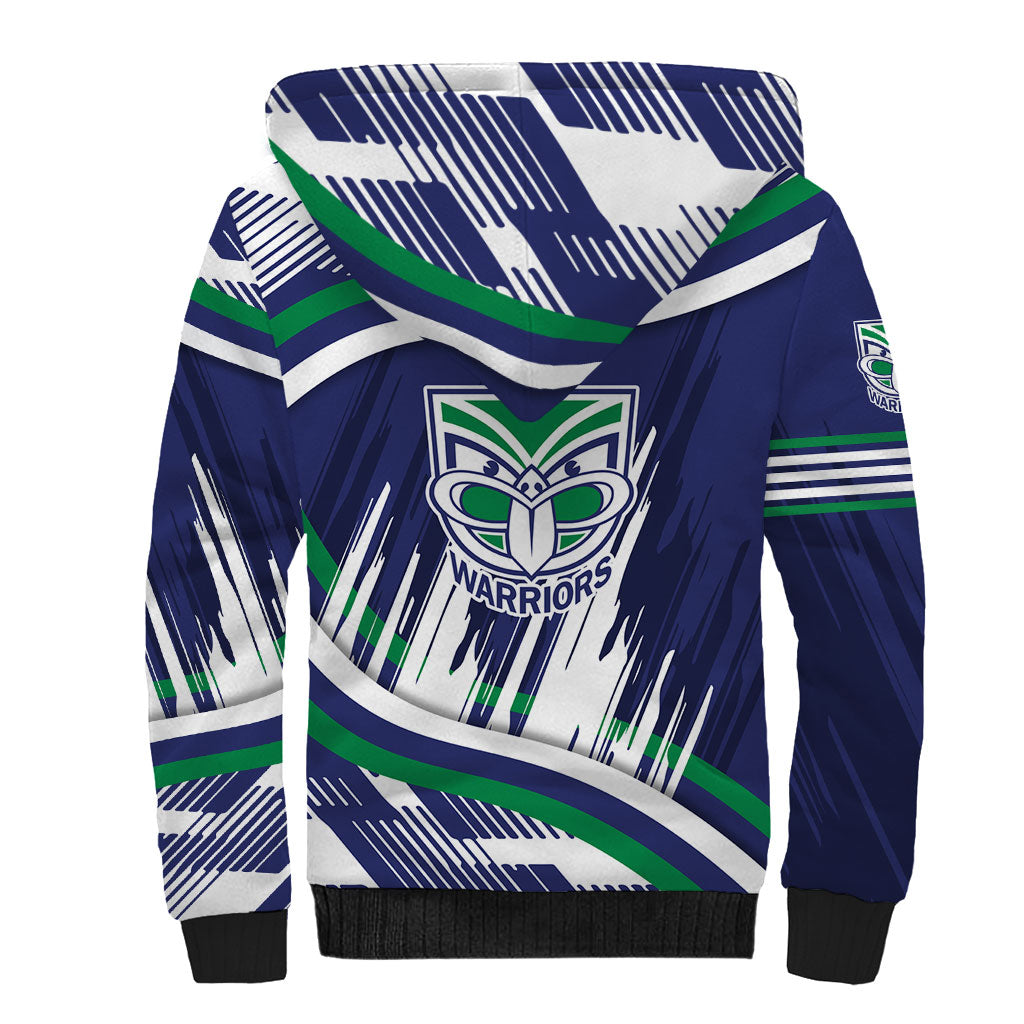 New Zealand Warriors Rugby Mascot Sherpa Hoodie Fierce Athlete Graphic in Sports Style