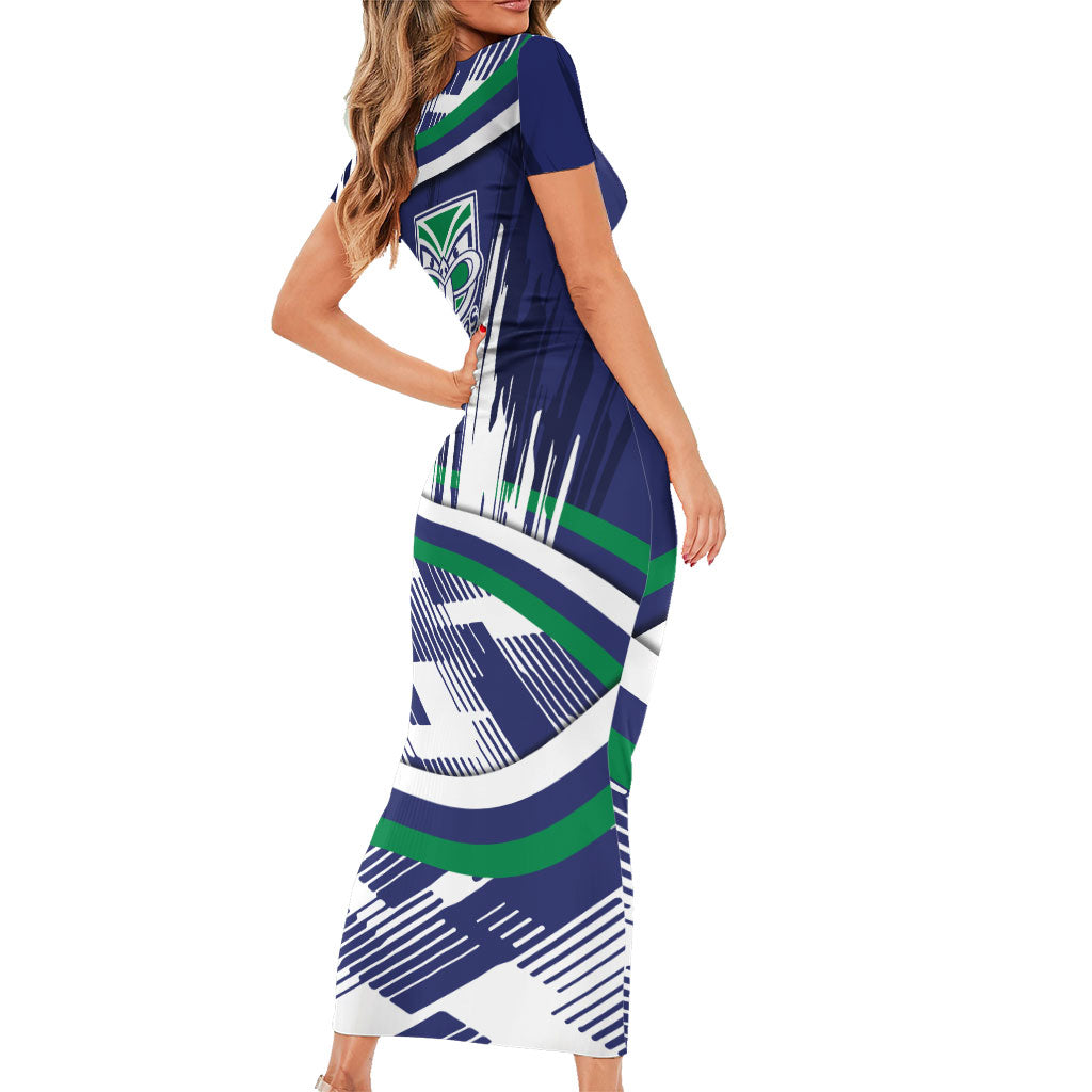 New Zealand Warriors Rugby Mascot Short Sleeve Bodycon Dress Fierce Athlete Graphic in Sports Style