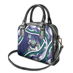 New Zealand Warriors Rugby Mascot Shoulder Handbag Fierce Athlete Graphic in Sports Style