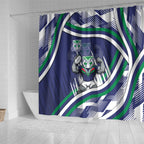 New Zealand Warriors Rugby Mascot Shower Curtain Fierce Athlete Graphic in Sports Style