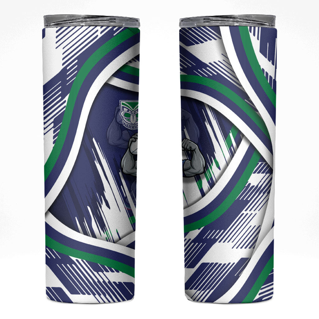 New Zealand Warriors Rugby Mascot Skinny Tumbler Fierce Athlete Graphic in Sports Style
