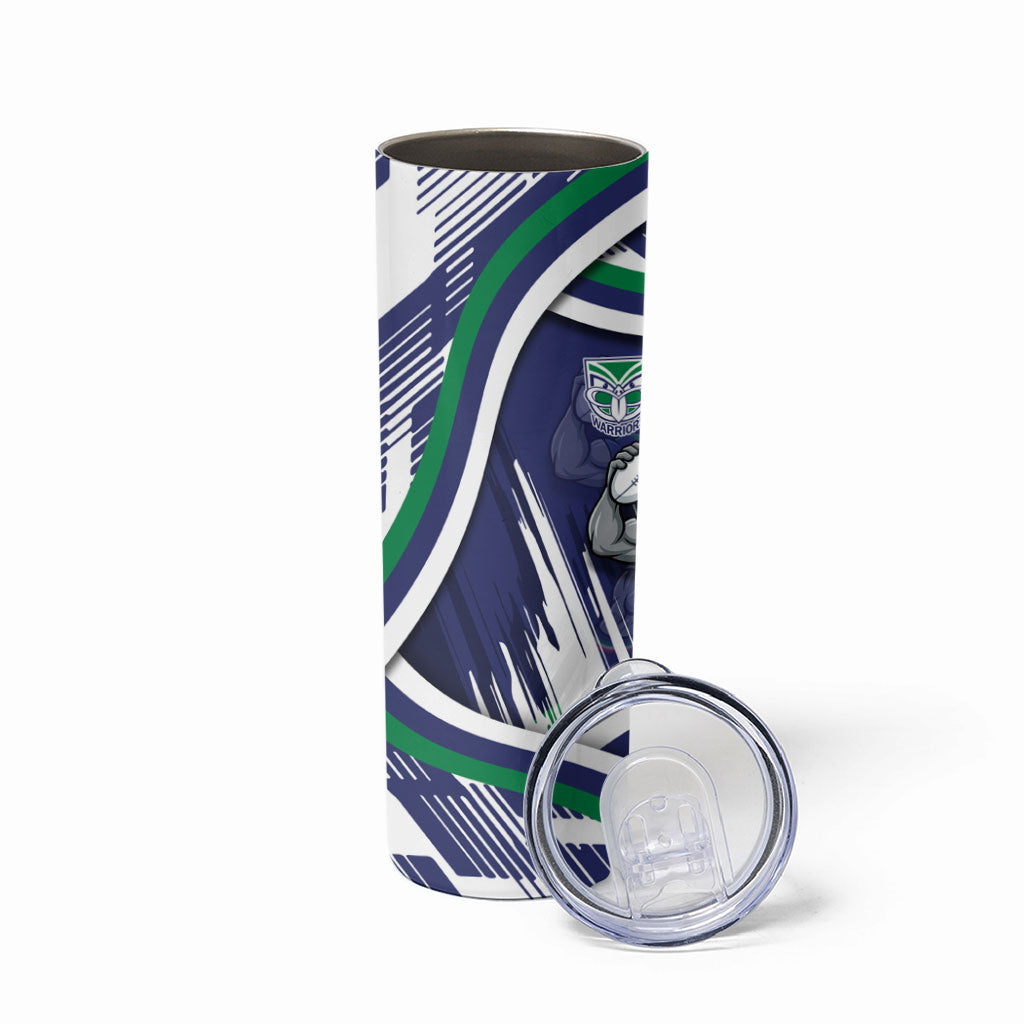 New Zealand Warriors Rugby Mascot Skinny Tumbler Fierce Athlete Graphic in Sports Style