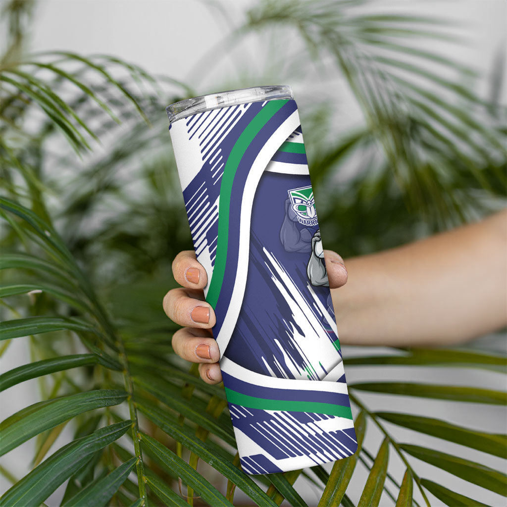 New Zealand Warriors Rugby Mascot Skinny Tumbler Fierce Athlete Graphic in Sports Style