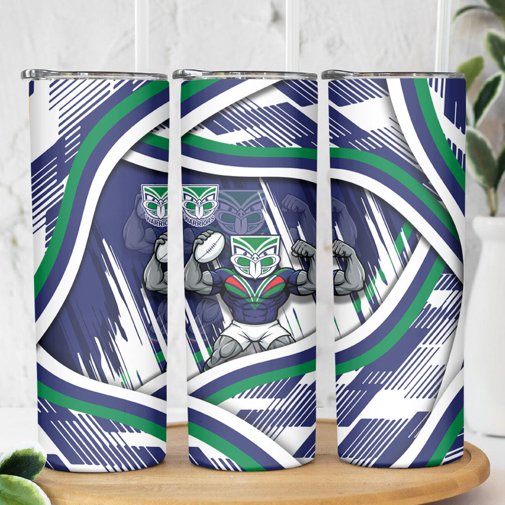 New Zealand Warriors Rugby Mascot Skinny Tumbler Fierce Athlete Graphic in Sports Style
