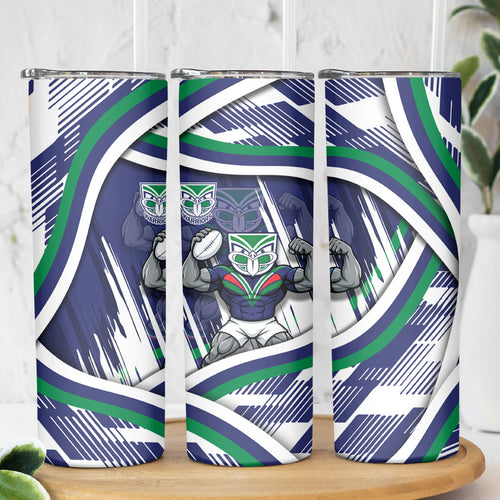 New Zealand Warriors Rugby Mascot Skinny Tumbler Fierce Athlete Graphic in Sports Style