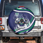 New Zealand Warriors Rugby Mascot Spare Tire Cover Fierce Athlete Graphic in Sports Style