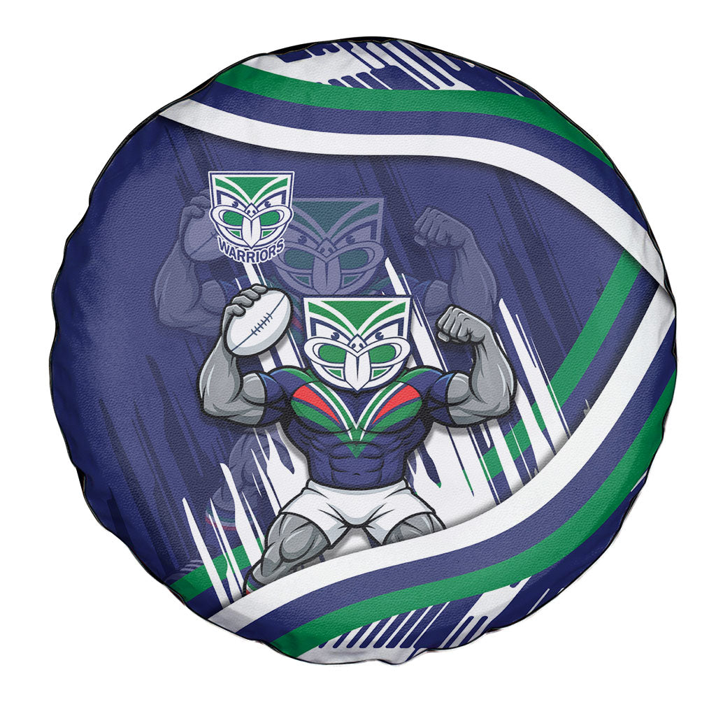 New Zealand Warriors Rugby Mascot Spare Tire Cover Fierce Athlete Graphic in Sports Style