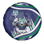 New Zealand Warriors Rugby Mascot Spare Tire Cover Fierce Athlete Graphic in Sports Style
