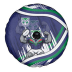 New Zealand Warriors Rugby Mascot Spare Tire Cover Fierce Athlete Graphic in Sports Style