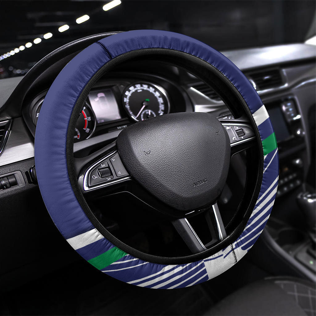 New Zealand Warriors Rugby Mascot Steering Wheel Cover Fierce Athlete Graphic in Sports Style