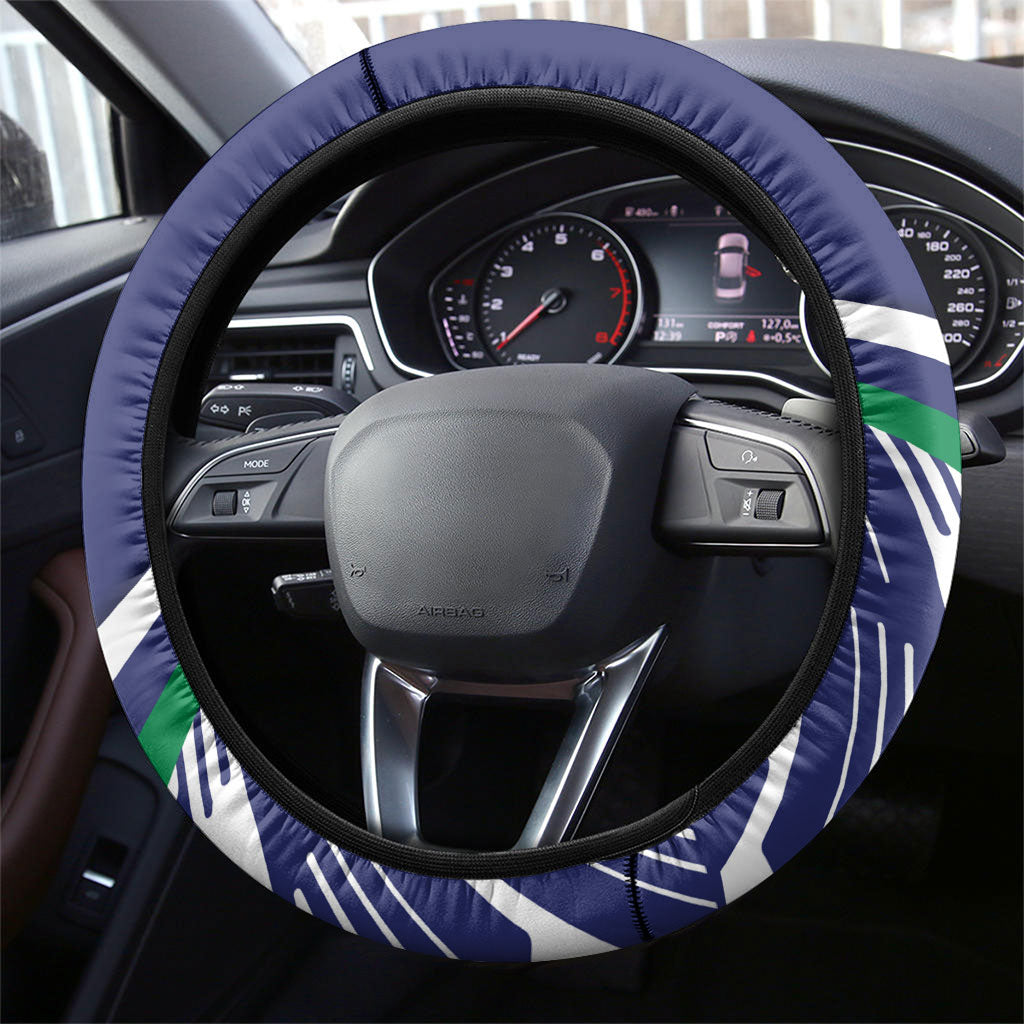 New Zealand Warriors Rugby Mascot Steering Wheel Cover Fierce Athlete Graphic in Sports Style