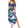 New Zealand Warriors Rugby Mascot Summer Maxi Dress Fierce Athlete Graphic in Sports Style
