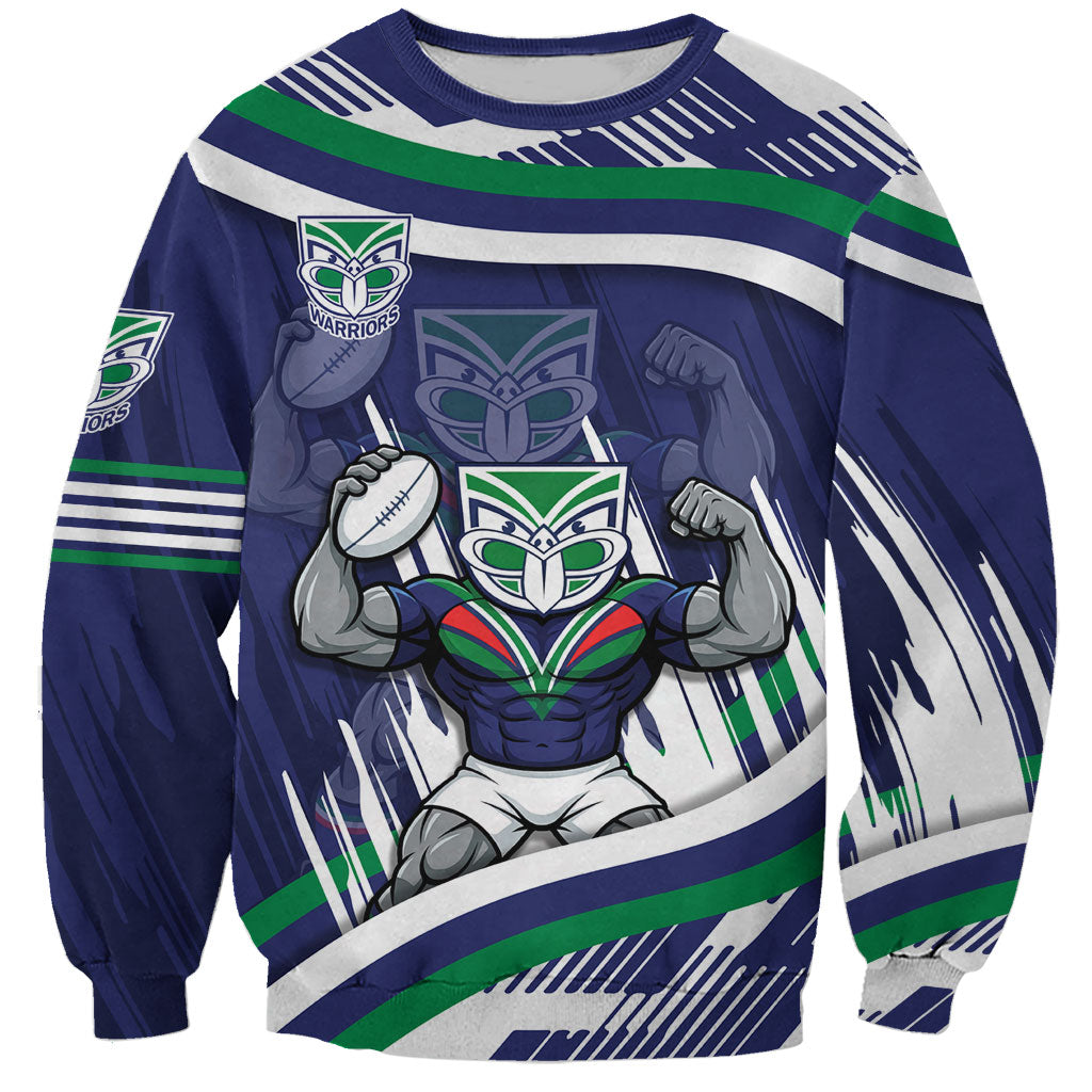 New Zealand Warriors Rugby Mascot Sweatshirt Fierce Athlete Graphic in Sports Style
