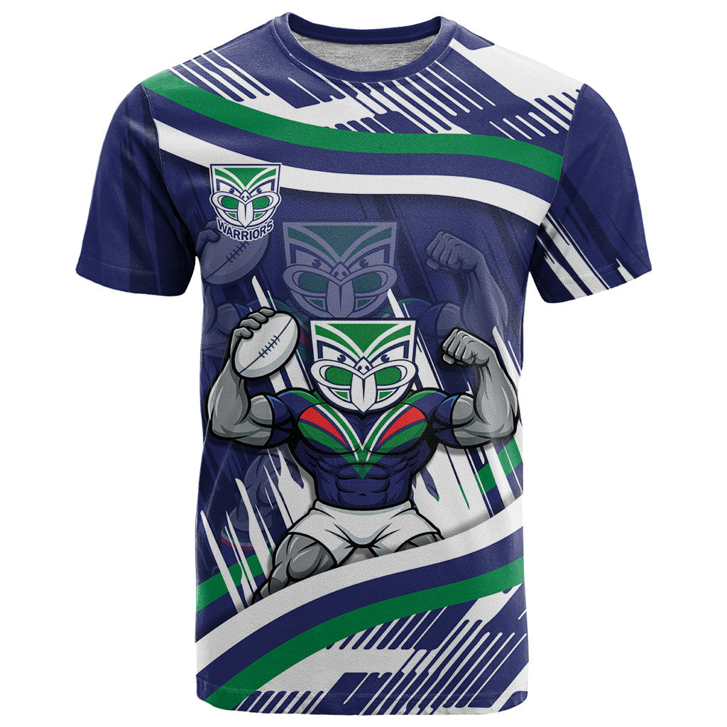 New Zealand Warriors Rugby Mascot T Shirt Fierce Athlete Graphic in Sports Style