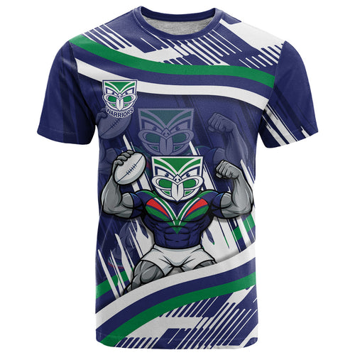 New Zealand Warriors Rugby Mascot T Shirt Fierce Athlete Graphic in Sports Style
