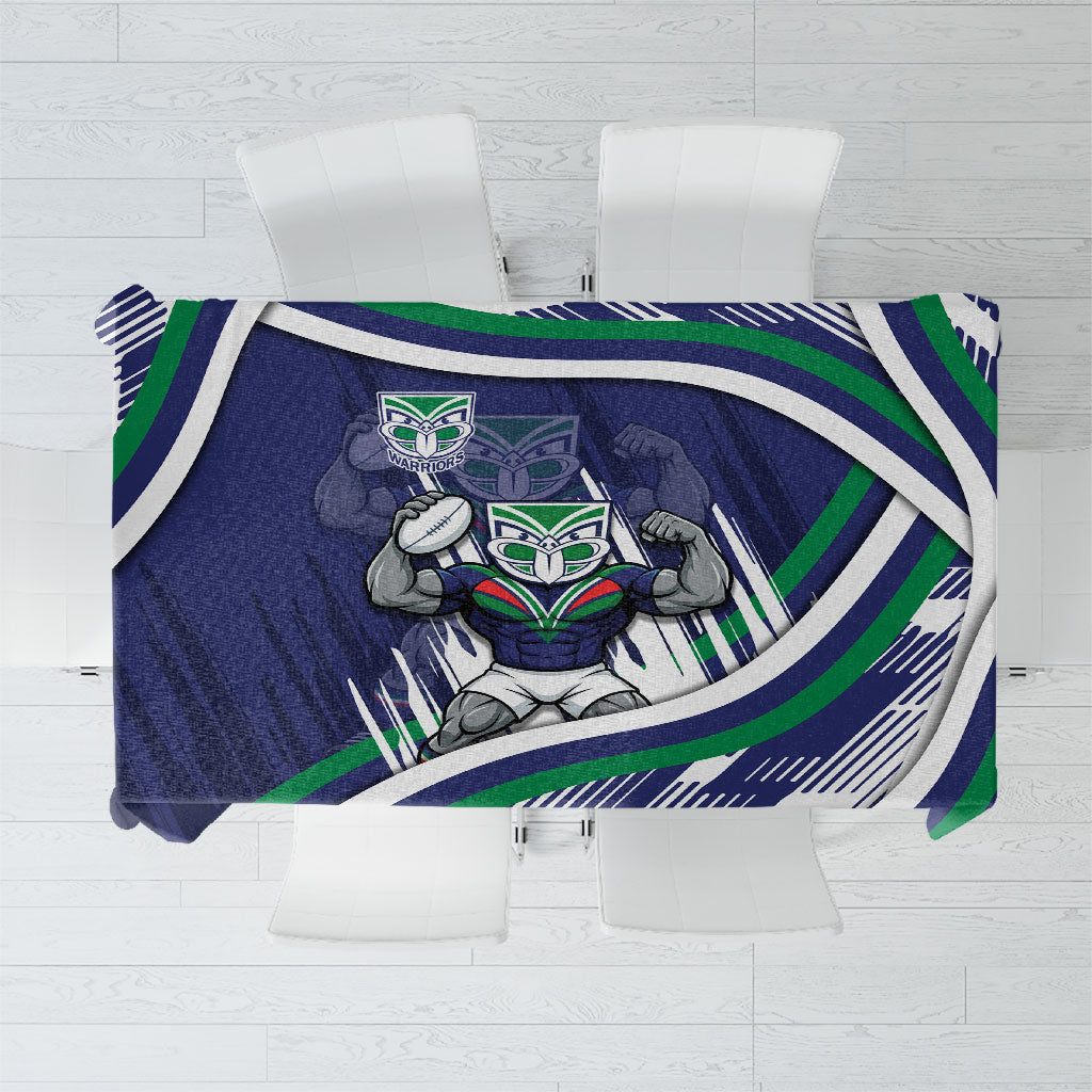 New Zealand Warriors Rugby Mascot Tablecloth Fierce Athlete Graphic in Sports Style