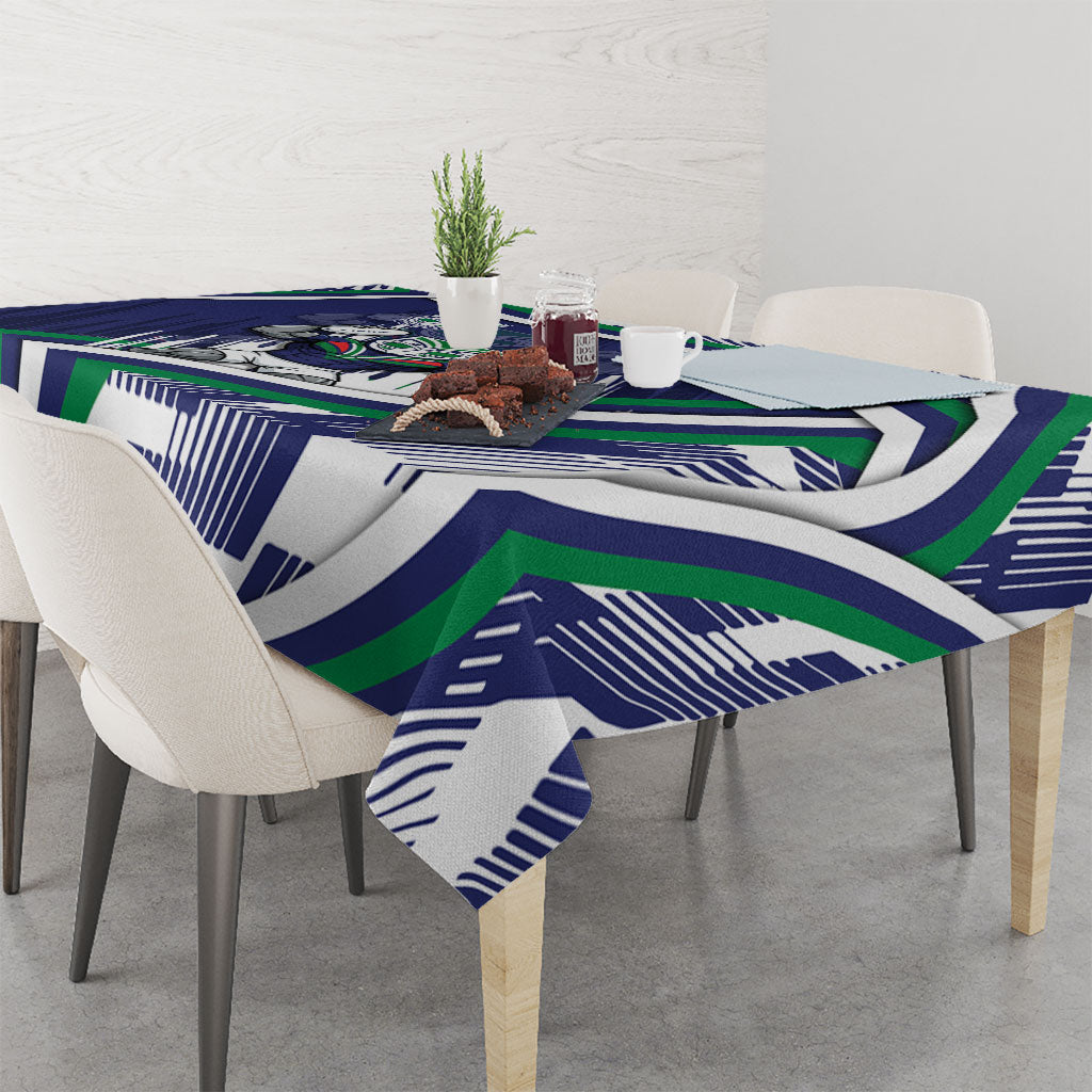 New Zealand Warriors Rugby Mascot Tablecloth Fierce Athlete Graphic in Sports Style
