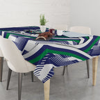 New Zealand Warriors Rugby Mascot Tablecloth Fierce Athlete Graphic in Sports Style