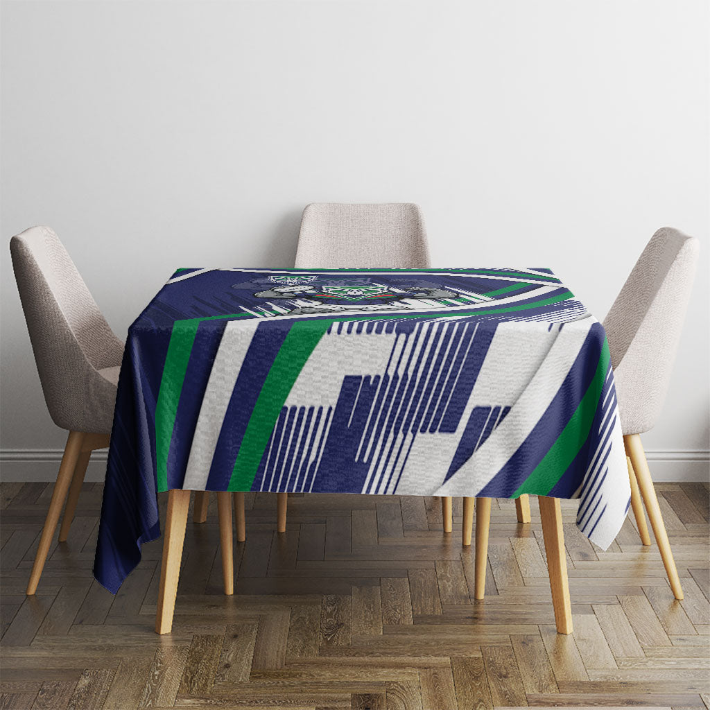 New Zealand Warriors Rugby Mascot Tablecloth Fierce Athlete Graphic in Sports Style