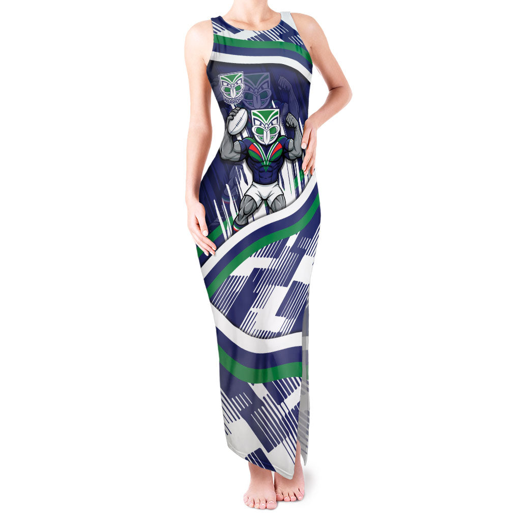 New Zealand Warriors Rugby Mascot Tank Maxi Dress Fierce Athlete Graphic in Sports Style