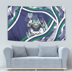 New Zealand Warriors Rugby Mascot Tapestry Fierce Athlete Graphic in Sports Style