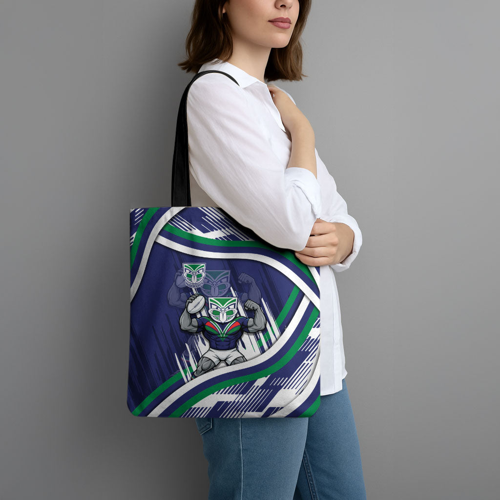 New Zealand Warriors Rugby Mascot Tote Bag Fierce Athlete Graphic in Sports Style
