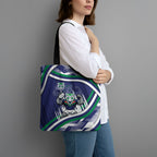 New Zealand Warriors Rugby Mascot Tote Bag Fierce Athlete Graphic in Sports Style