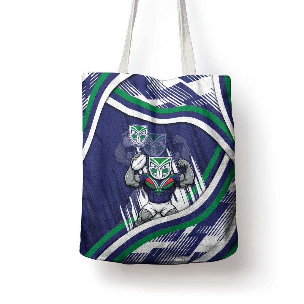 New Zealand Warriors Rugby Mascot Tote Bag Fierce Athlete Graphic in Sports Style