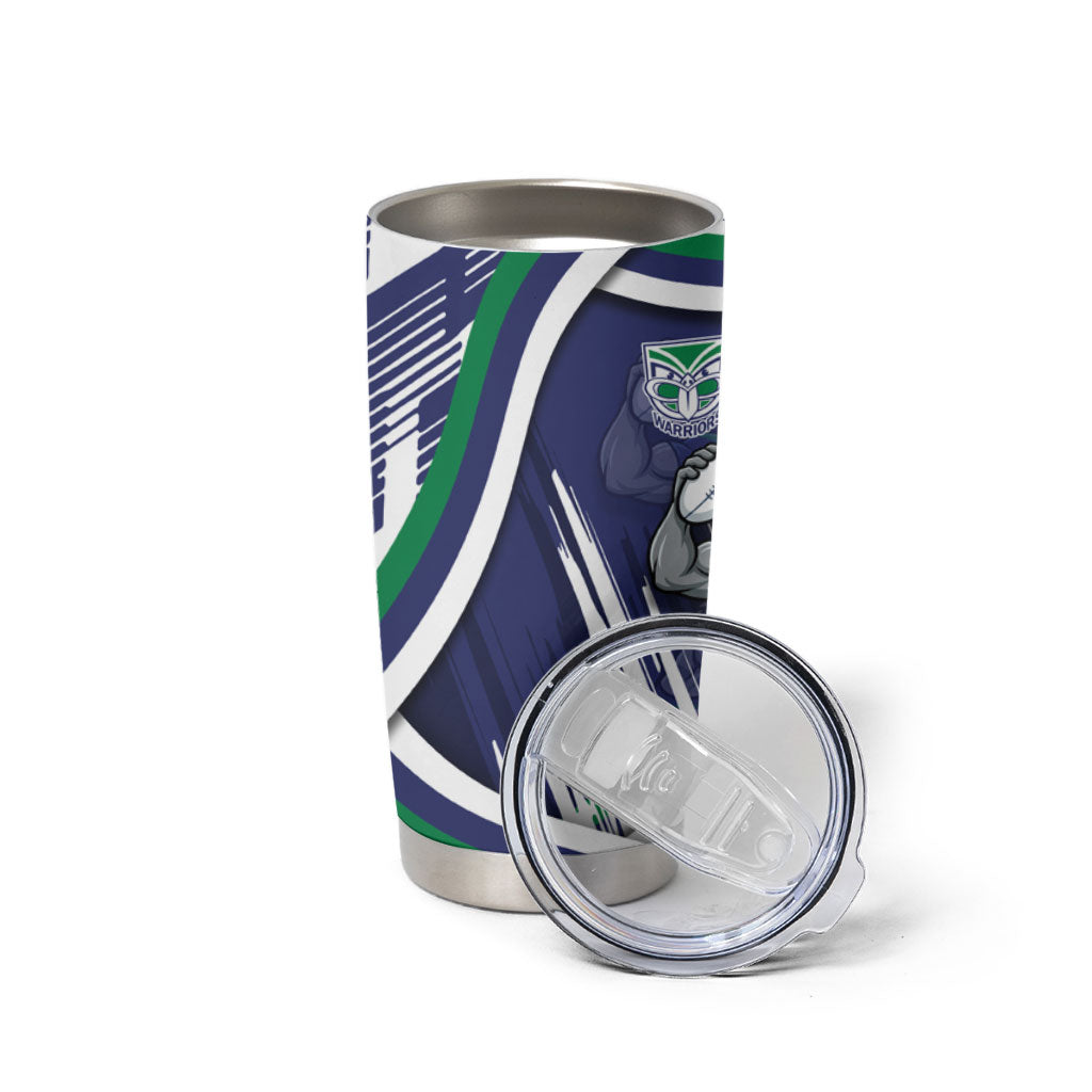 New Zealand Warriors Rugby Mascot Tumbler Cup Fierce Athlete Graphic in Sports Style