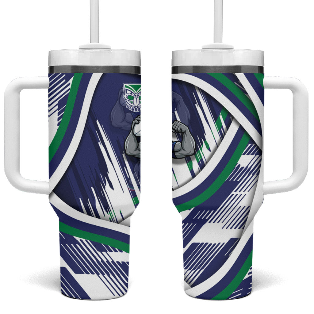 New Zealand Warriors Rugby Mascot Tumbler With Handle Fierce Athlete Graphic in Sports Style