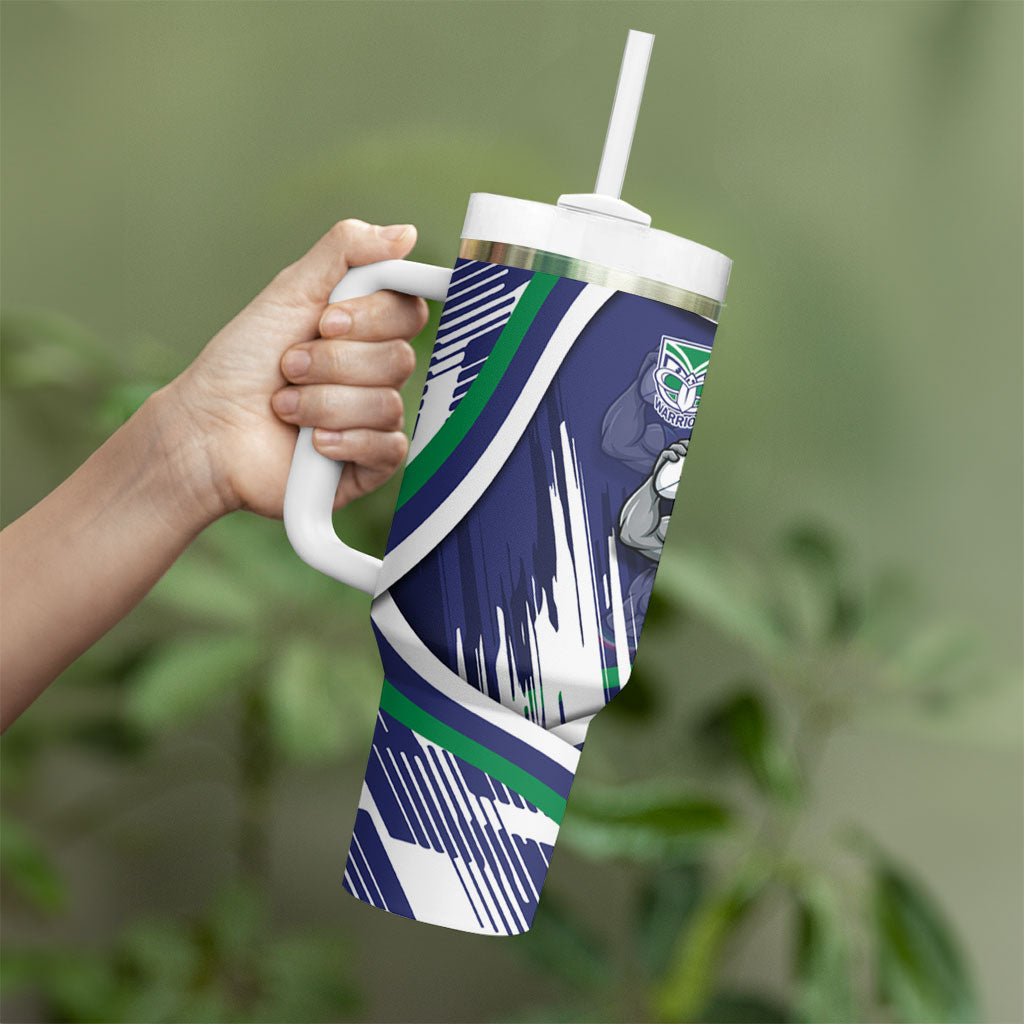 New Zealand Warriors Rugby Mascot Tumbler With Handle Fierce Athlete Graphic in Sports Style