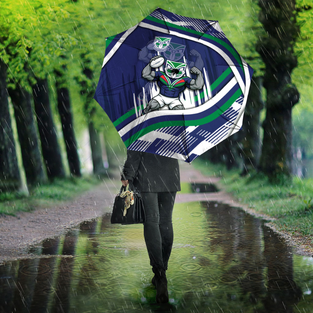 New Zealand Warriors Rugby Mascot Umbrella Fierce Athlete Graphic in Sports Style