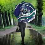 New Zealand Warriors Rugby Mascot Umbrella Fierce Athlete Graphic in Sports Style