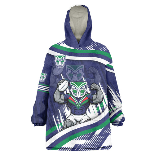 New Zealand Warriors Rugby Mascot Wearable Blanket Hoodie Fierce Athlete Graphic in Sports Style