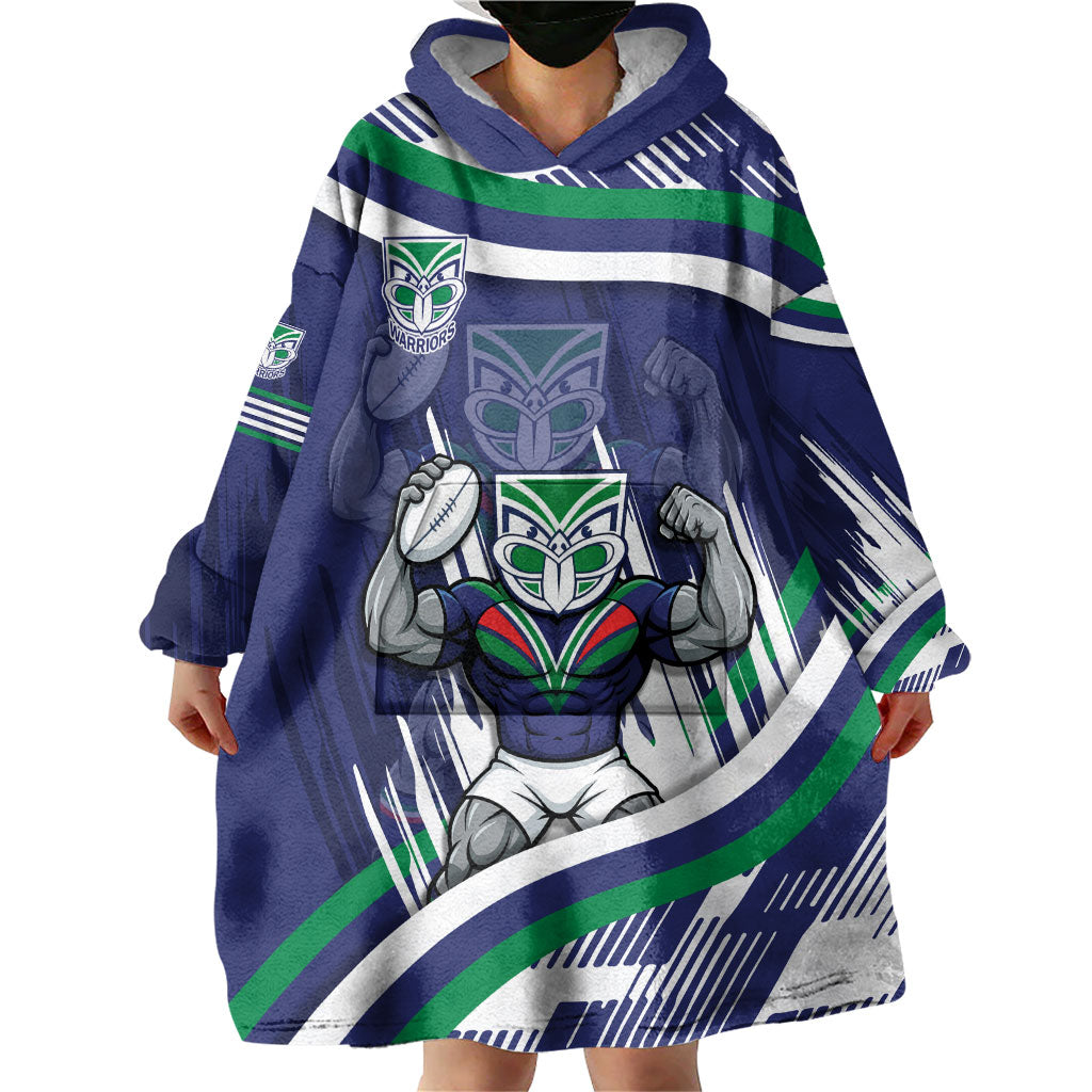 New Zealand Warriors Rugby Mascot Wearable Blanket Hoodie Fierce Athlete Graphic in Sports Style